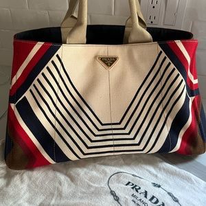 Prada Canapa Canvas Tote - Authentic